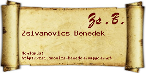 Zsivanovics Benedek névjegykártya