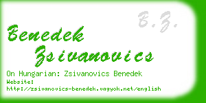 benedek zsivanovics business card